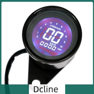 [Dcline.th] เครื่องวัดความเร็วรอบเครื่องยนต์ดิจิทัล LCD แบ็คไลท์ 12V สําหรับรถจักรยานยนต์