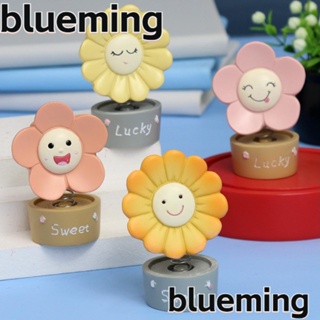 Blueming2 หัวตุ๊กตาเรซิ่น รูปดอกทานตะวันน่ารัก สําหรับตกแต่งคอนโซลกลางรถยนต์