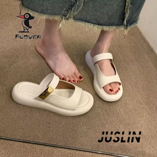 JUSLIN   รองเท้าแตะผู้หญิง ส้นแบน ใส่สบาย สไตล์เกาหลี รองเท้าแฟชั่น 2023 ใหม่  High quality Unique สบาย Comfortable B28G18I 37Z230910