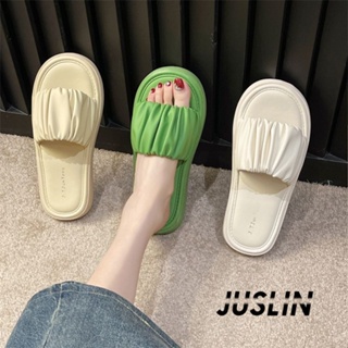 JUSLIN   รองเท้าแตะผู้หญิง ส้นแบน ใส่สบาย สไตล์เกาหลี รองเท้าแฟชั่น 2023 ใหม่  ทันสมัย ทันสมัย Trendy ins B28G13U 37Z230910