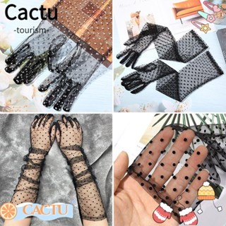 Cactu ถุงมือยาว ทูล ผู้หญิง ฤดูร้อน บางพิเศษ ลูกไม้ ถุงมือเต็มนิ้ว