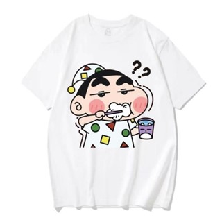 หล่อ Crayon Shin-chan อะนิเมะเครยอนชินจังฤดูร้อนทุกการแข่งขันเสื้อยืดคู่ลำลองหลวมครึ่งแขนเสี่ยวซิน Unisex