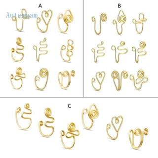 Autu จิวจมูกปลอม แบบคลิปหนีบ ไม่ต้องเจาะหู เครื่องประดับ
