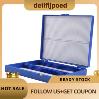 【dellfijpoed】กล่องกล้องจุลทรรศน์ พลาสติก ทรงสี่เหลี่ยมผืนผ้า สีฟ้า 100 ชิ้น