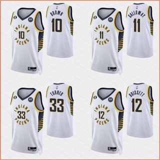 เสื้อกีฬาบาสเก็ตบอล ลายทีม Indiana Pacers Jersey Galloway Turner Brown Brissett 23 2023-2024 พลัสไซซ์ สําหรับทุกเพศ