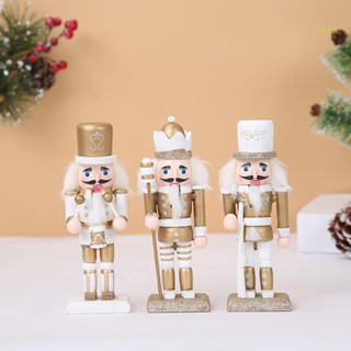 ฟิกเกอร์ไม้ รูป King Nutcracker สําหรับตกแต่งปาร์ตี้คริสต์มาส 3 ชิ้น