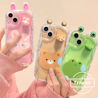เคสป้องกันโทรศัพท์มือถือ ลายตุ๊กตากบ กระต่าย หมี 3D สําหรับ Samsung A05 A05s A14 A04E A34 A04 A13 A54 A04s A24 A23 A03 A52 A52s A03s A02s A12 A22 A51 A32 A50 A30s A50s