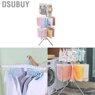 Dsubuy Clothes Drying Rack 360 Degree Rotating Folding Design Reliable Load Bearing Stainless Steel Laundry Accessories