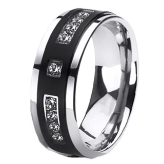 แหวนหมั้น เหล็กไทเทเนียม สีดํา หรูหรา ของขวัญวันวาเลนไทน์ วันครบรอบ วันแต่งงาน สําหรับผู้ชาย ผู้หญิง
