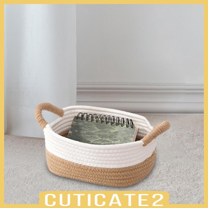 cuticate2-ตะกร้าเชือกสาน-ขนาดเล็ก-พร้อมที่จับ-สําหรับจัดเก็บของเล่น-ตะกร้าเชือกทอ-ในห้องครัว