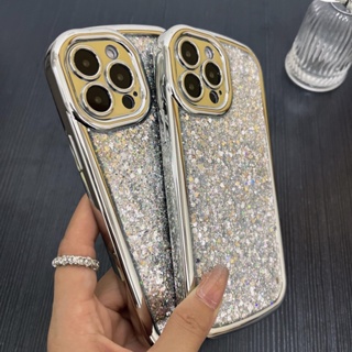 เคสโทรศัพท์มือถือ อีพ็อกซี่ กันกระแทก ประดับกลิตเตอร์ หรูหรา สําหรับ iPhone 14 13 12 Pro Max