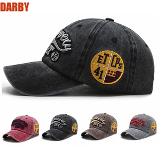 Darby หมวกเบสบอล ปักลายตัวอักษร สไตล์ฮิปฮอป วินเทจ เรโทร สําหรับผู้หญิง และผู้ชาย