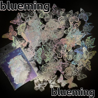 Blueming2 สติกเกอร์โฮโลแกรม PET สีเงิน สําหรับตกแต่งสมุดภาพ DIY