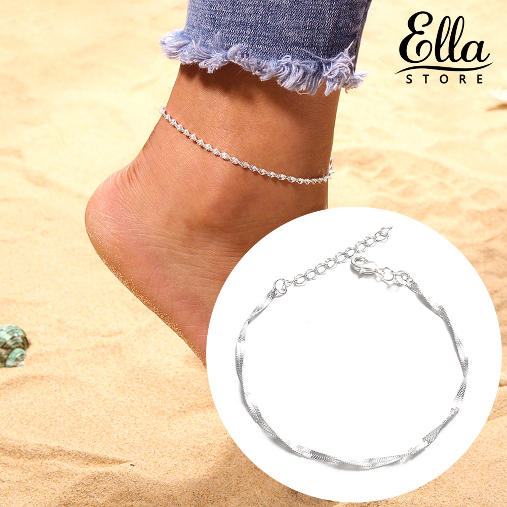 ellastore123-สร้อยข้อเท้า-โซ่-แบบบาง-สไตล์โบโฮ-สําหรับผู้หญิง