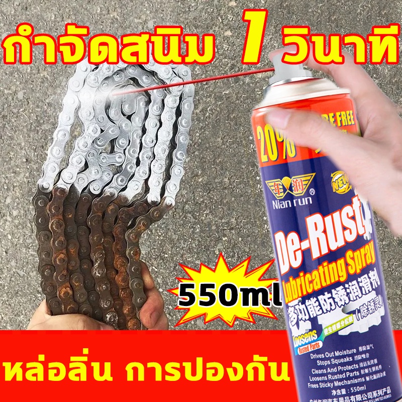 buybuytech-น้ำยากัดสนิม-น้ำยาล้างสนิม-สเปรย์กันสนิม-น้ำยาขจัดสนิม-550ml-ตัดเสียงรบกวน-ล้างสนิม-ทำความสะอา