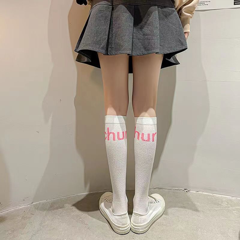 jk-calf-socks-female-spring-and-autumn-winter-xinjiang-cotton-medium-tube-pressure-thin-leg-stockings-japanese-yoga-compression-socks-children