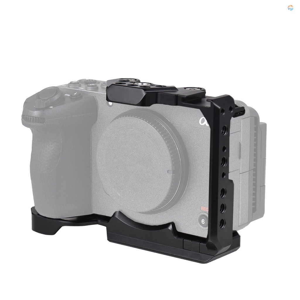 fsth-handheld-camera-cage-aluminum-alloy-with-cold-shoe-mount-numerous-1-4in-and-3-8in-threaded-holes-compatible-with-fx3-fx30-camera