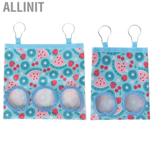 Allinit Pet Hay Bag  Blue Watermelon Pattern Durable Rabbits  Multi Hole Design  Cloth Hanging for Hamsters Chinchilla Home