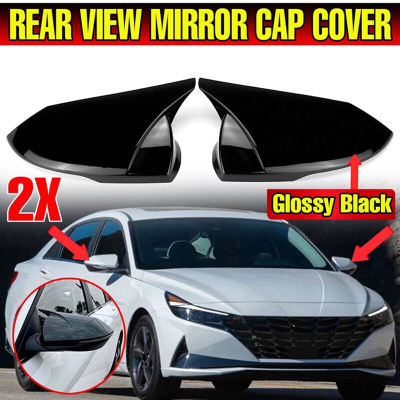 ฝาครอบกระจกมองหลังรถยนต์-สีดํามันวาว-สําหรับ-hyundai-elantra-2021-2022-1-คู่