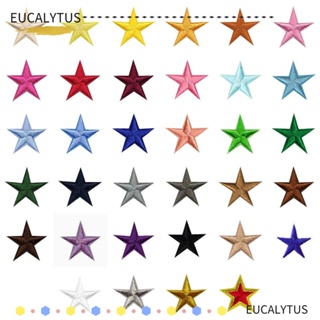 Eutus แผ่นแพทช์ ปักลายดาว 5 ดาว 34 สี 3 ซม. สําหรับตกแต่งหมวก DIY 102 ชิ้น