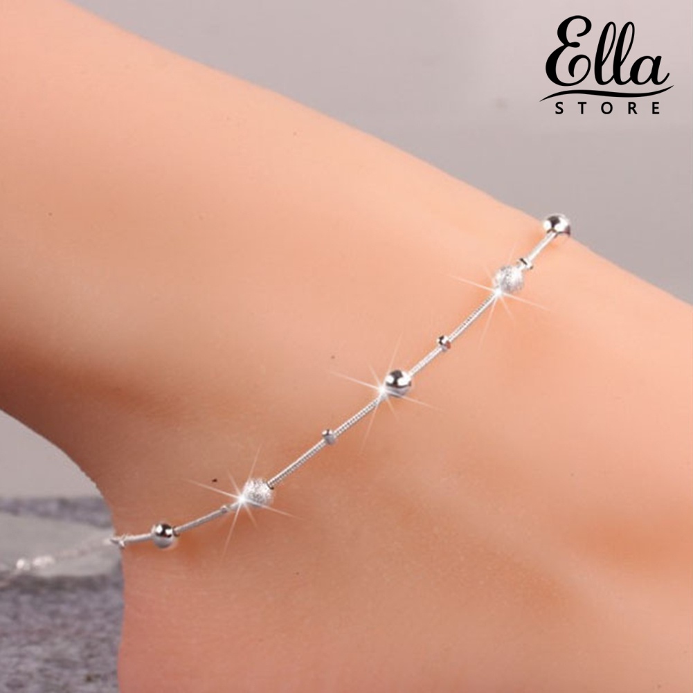 ellastore123-สร้อยข้อเท้า-แบบชั้นเดียว-สองชั้น-ลายดาว-ใบไม้-ไม้กางเขน-ฤดูร้อน-สําหรับผู้หญิง