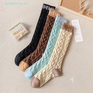 Buildvictor ถุงเท้าข้อสูง แบบบาง ระบายอากาศ สามมิติ สไตล์ญี่ปุ่น วินเทจ แฟชั่นฤดูใบไม้ผลิ และฤดูร้อน สําหรับเด็ก
