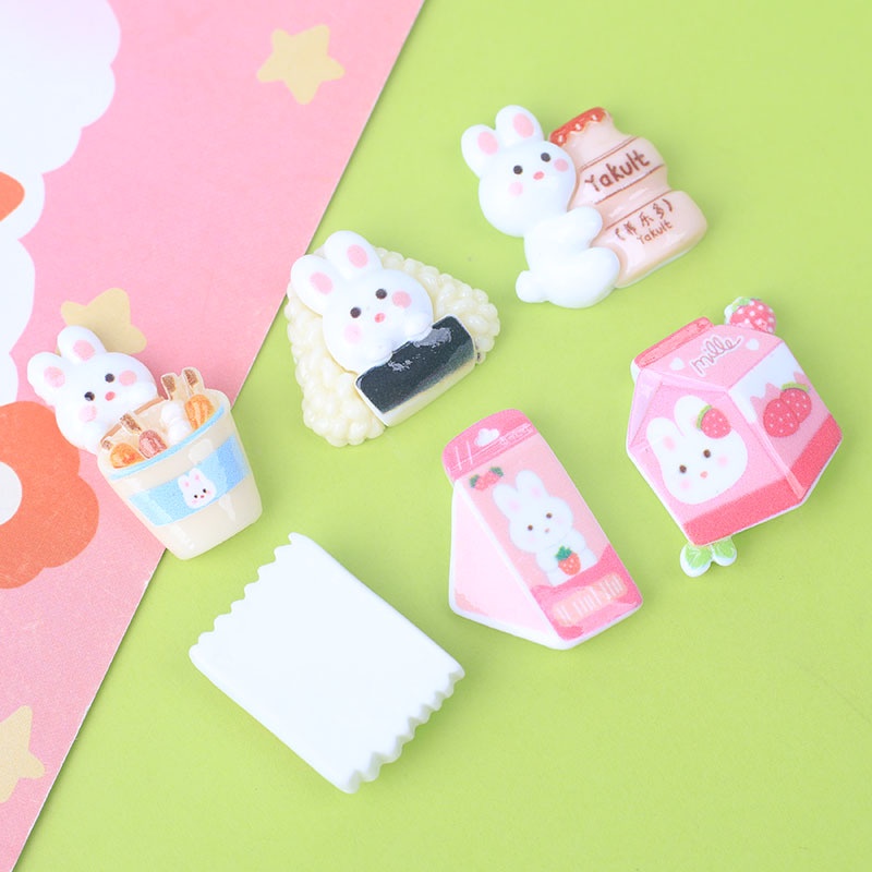 10-ชิ้น-เซต-สว่าง-การ์ตูน-กระต่าย-เรซิน-ด้านหลังแบน-สําหรับ-diy-เคสโทรศัพท์-กิ๊บติดผม-ครีม-กาว-อุปกรณ์เสริม-วัสดุ