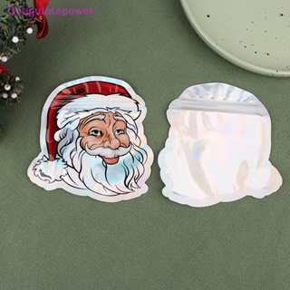 ถุงพลาสติกใส่ขนมคุกกี้ ลายซานตาคลอส มีกาวในตัว สําหรับตกแต่งวันคริสต์มาส 10 ชิ้น