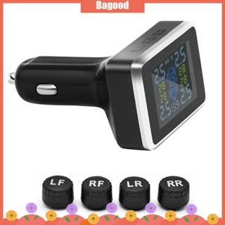 ♪Bagood♪มีสินค้า เครื่องวัดความดันลมยางรถยนต์ แบบไร้สาย TPMS เซนเซอร์ภายนอก 4 ตัว จอ LCD