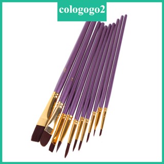 Cologogo2 ชุดแปรงระบายสีน้ํามันอะคริลิค DIY สําหรับบ้าน ห้องนอน สํานักงาน 10 ชิ้น