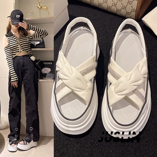 JUSLIN   รองเท้าแตะผู้หญิง ส้นแบน ใส่สบาย สไตล์เกาหลี รองเท้าแฟชั่น 2023 ใหม่  ทันสมัย รุ่นใหม่ สบาย Comfortable B98G0GU 37Z230910