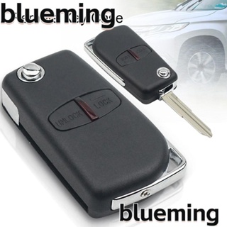 Blueming2 เคสกุญแจรีโมตรถยนต์ 2/3 ปุ่ม พับได้ ด้านซ้าย และขวา สีดํา แบบเปลี่ยน สําหรับ Lancer EX Evolution Grandis Outlander