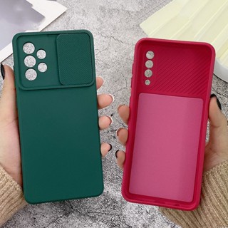 เคสโทรศัพท์ซิลิโคน แบบนิ่ม ผิวด้าน ป้องกันเลนส์กล้อง มีสไลด์ สําหรับ Samsung A54 A34 A24 A14 Galaxy A73 A53 A33 A32 A23 A13