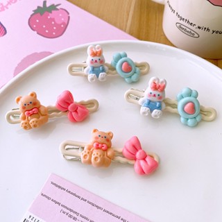กิ๊บติดผม ผ้านีออน ลายการ์ตูนสัตว์น่ารัก แบบรูกลวง เครื่องประดับ สําหรับเด็กผู้หญิง