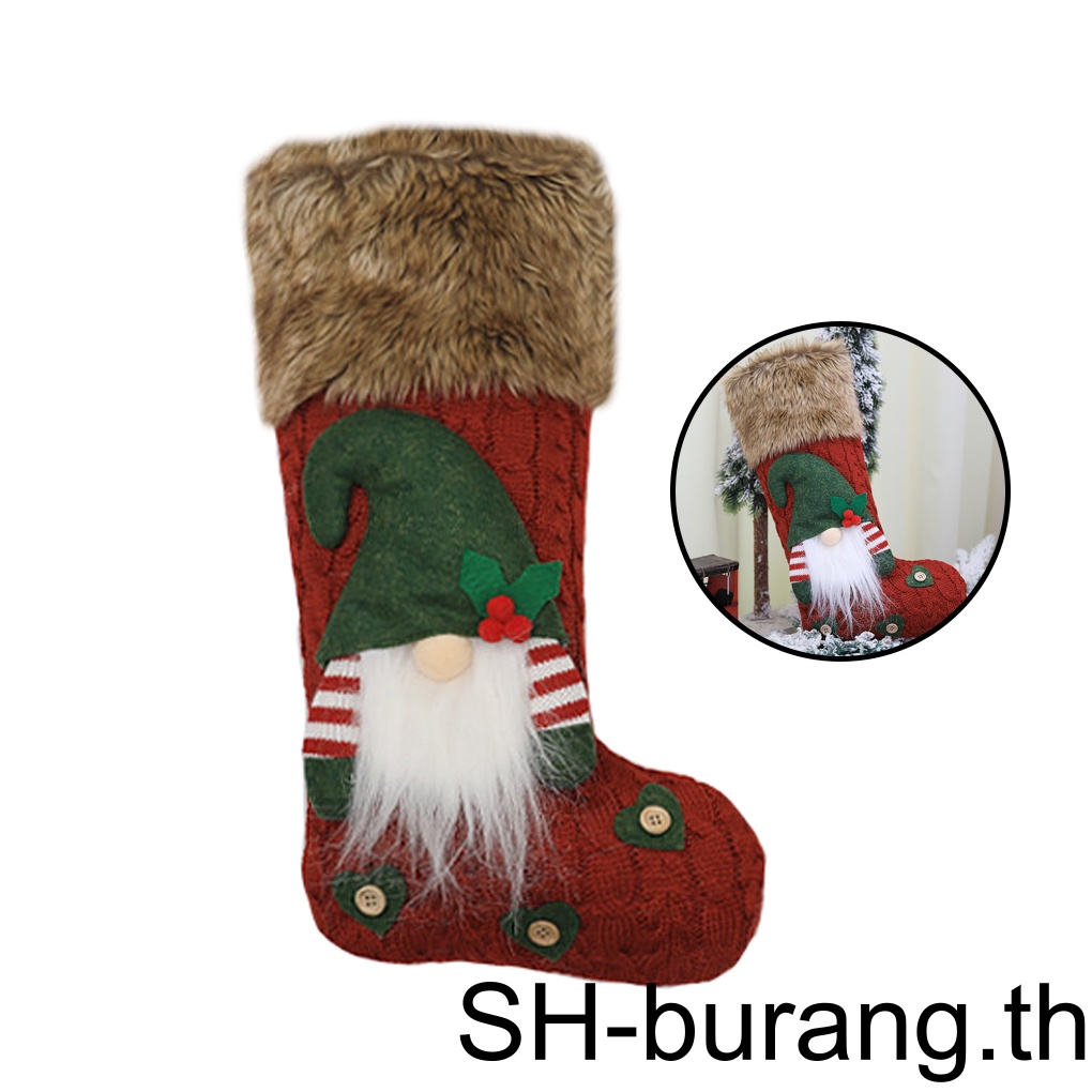 buran-ถุงเท้าถัก-ลายซานตาคลอส-คริสต์มาส-1-2-สําหรับตกแต่งบ้าน