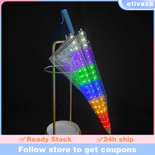 [Etivaxa] ร่มกันฝน ด้ามจับยาว มีไฟ LED แบบพกพา สําหรับผู้ใหญ่ เดินเล่น แบกเป้ ปีนเขา กลางแจ้ง