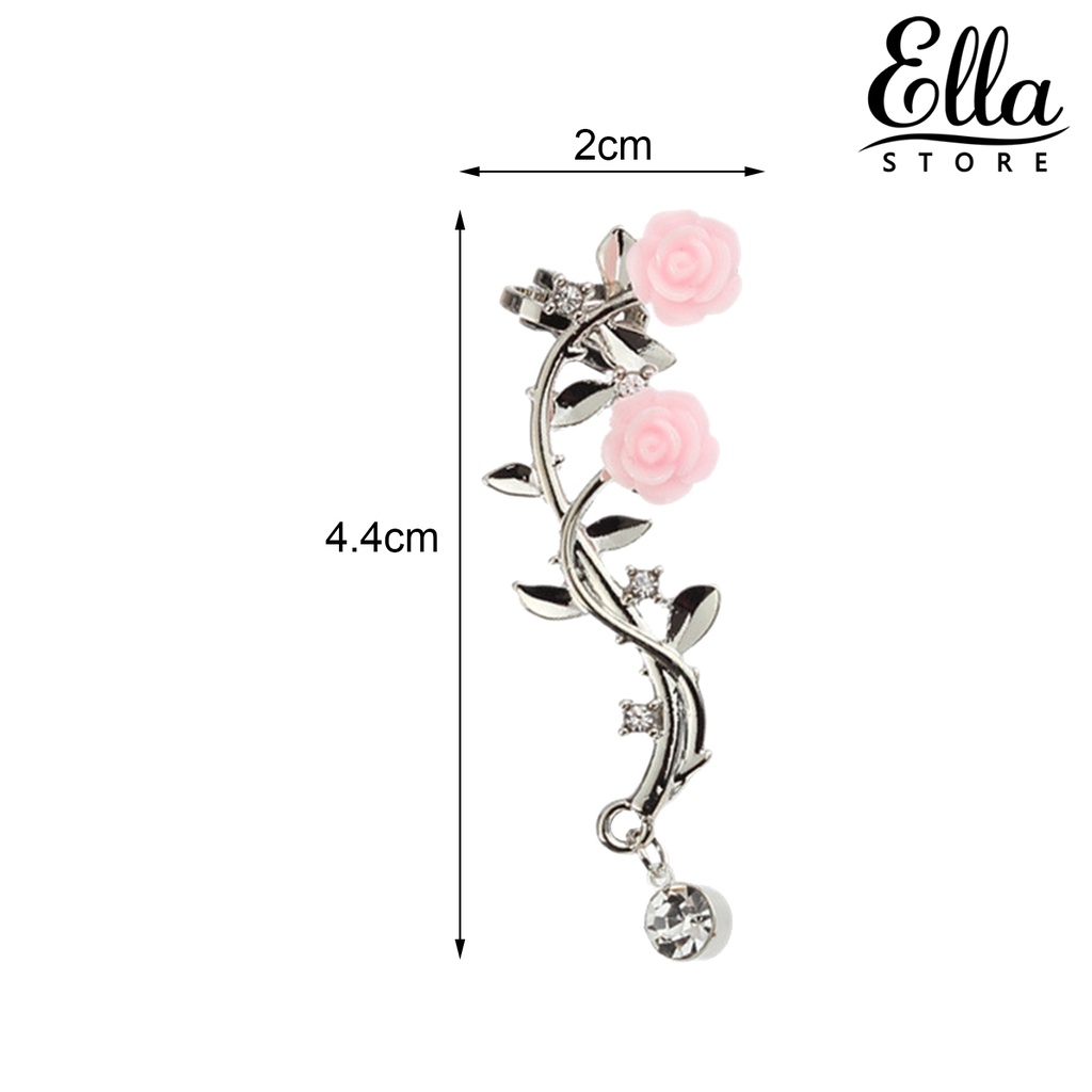 ellastore123-ต่างหู-รูปดอกกุหลาบ-ไต่หิน