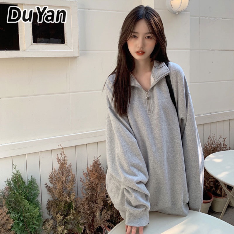 du-yan-เสื้อยืดโปโล-แขนยาว-คอโปโล-ทรงหลวม-สไตล์เกาหลี