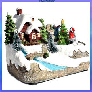 [Flameer2] รูปปั้นบ้านหิมะ เรซิน สําหรับคริสต์มาส