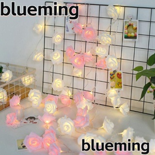 Blueming2 สายไฟพลาสติก รูปดอกกุหลาบ 10 20 หลอด สําหรับตกแต่งปาร์ตี้คริสต์มาส งานแต่งงาน