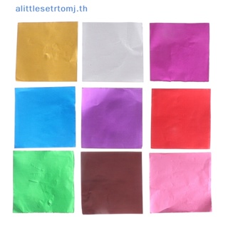 Alittlese กระดาษฟอยล์อลูมิเนียม ลายนูน สําหรับห่อคุกกี้ ช็อคโกแลต ลูกอม 100 ชิ้น ต่อแพ็ค