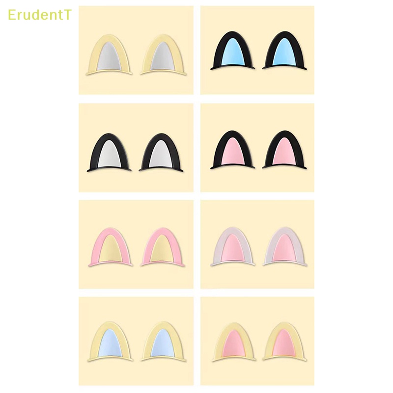 erudentt-สติกเกอร์-รูปหูแมว-สองสี-สําหรับตกแต่งหมวกกันน็อค-รถจักรยานยนต์-ใหม่