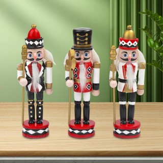 [Fenteer1] ฟิกเกอร์ทหาร Nutcracker ขนาด 14 ซม. สําหรับตกแต่งบ้าน เทศกาลเด็ก 3 ชิ้น