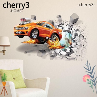 Cherry3 สติกเกอร์ไวนิล มีกาวในตัว สําหรับติดตกแต่งผนังห้องนอน รถยนต์