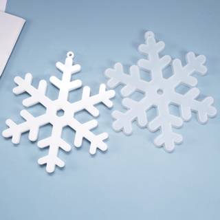 Christmas_ แม่พิมพ์ซิลิโคนอีพ็อกซี่ รูปเกล็ดหิมะ สําหรับแขวนตกแต่งคริสต์มาส DIY
