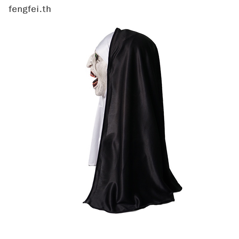 fengfei-หน้ากากยาง-รูป-the-horror-scary-nun-น่ากลัว-พร้อมผ้าพันคอ-สําหรับแต่งคอสเพลย์ฮาโลวีน