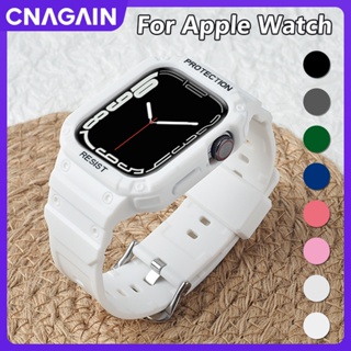 Cnagain เคสนาฬิกาข้อมือ TPU พร้อมสายคล้อง หรูหรา สําหรับ Apple Watch Band 45 มม. 41 มม. 44 มม. 40 มม. 42 มม. 38 มม. iWatch Series 8 7 6 5 4 3 2 1