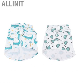 Allinit Dog Shirts Button Up Short Sleeve Turn Down Collar Cute Pattern Breathable Summer for Small Dogs