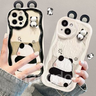 Soft Casing Samsung Galaxy S23 Ultra S22 Plus S21 S20 FE 5G A11 A50 A30S A50S A10S A20S A20 A30 A31 A51 A71 4G A21S A02S A03S M11 Cream Edge Fine Hole Cute Cartoon HandWork 3D Doll Panda Ears Airbag Shockproof Phone Case 1NY 49