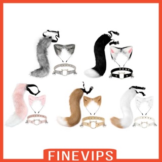[Finevips] ที่คาดผม หูแมว หางยาว แต่งหูตุ๊กตา ผ้ากํามะหยี่ขนนิ่ม สําหรับผู้ใหญ่ การแสดงคริสต์มาส ปาร์ตี้